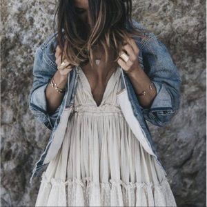 Boho Flirty Tulle Dot Ruffle Halter Mini Dress Off White Cream Ivory